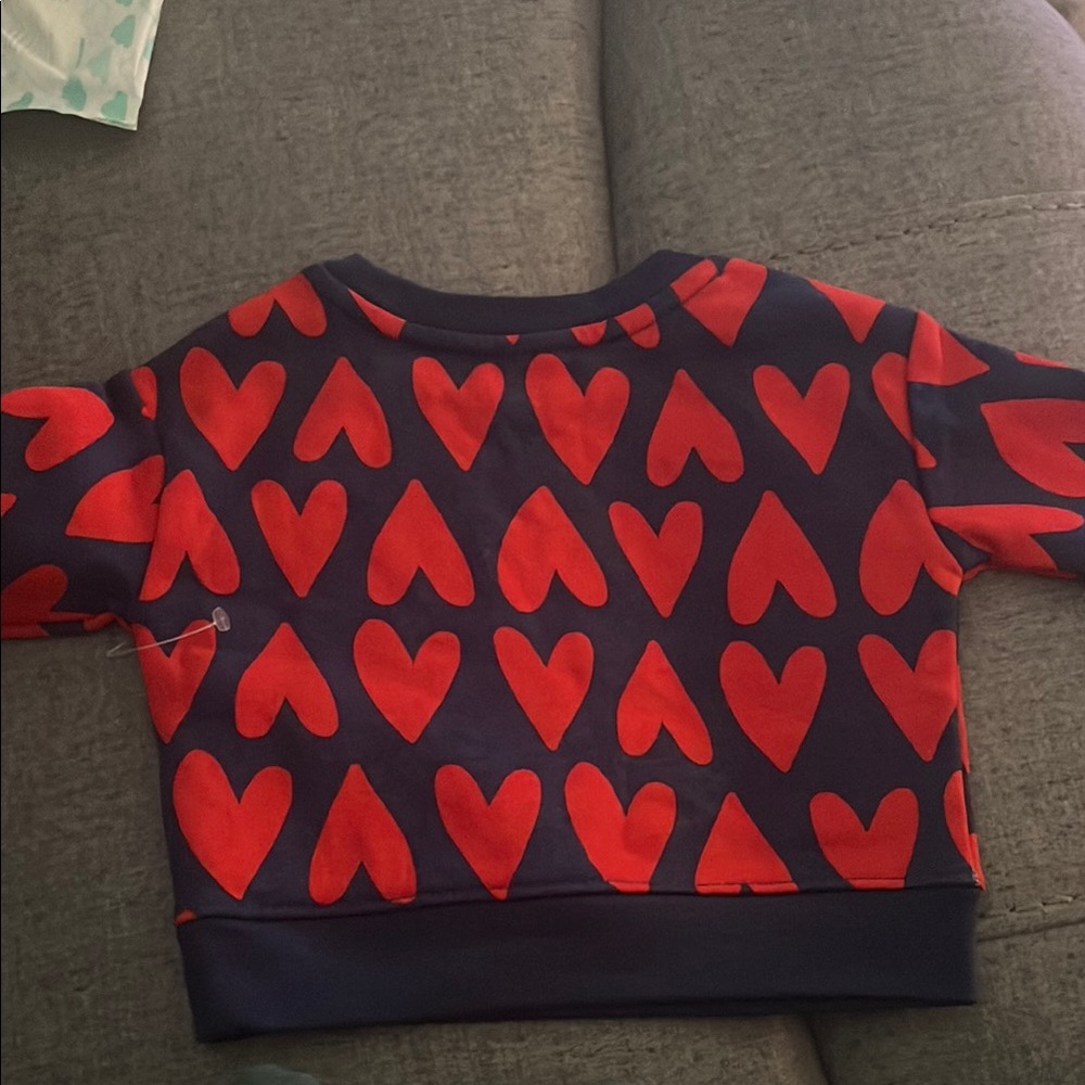 Kids Red Heart Patterned Shirt